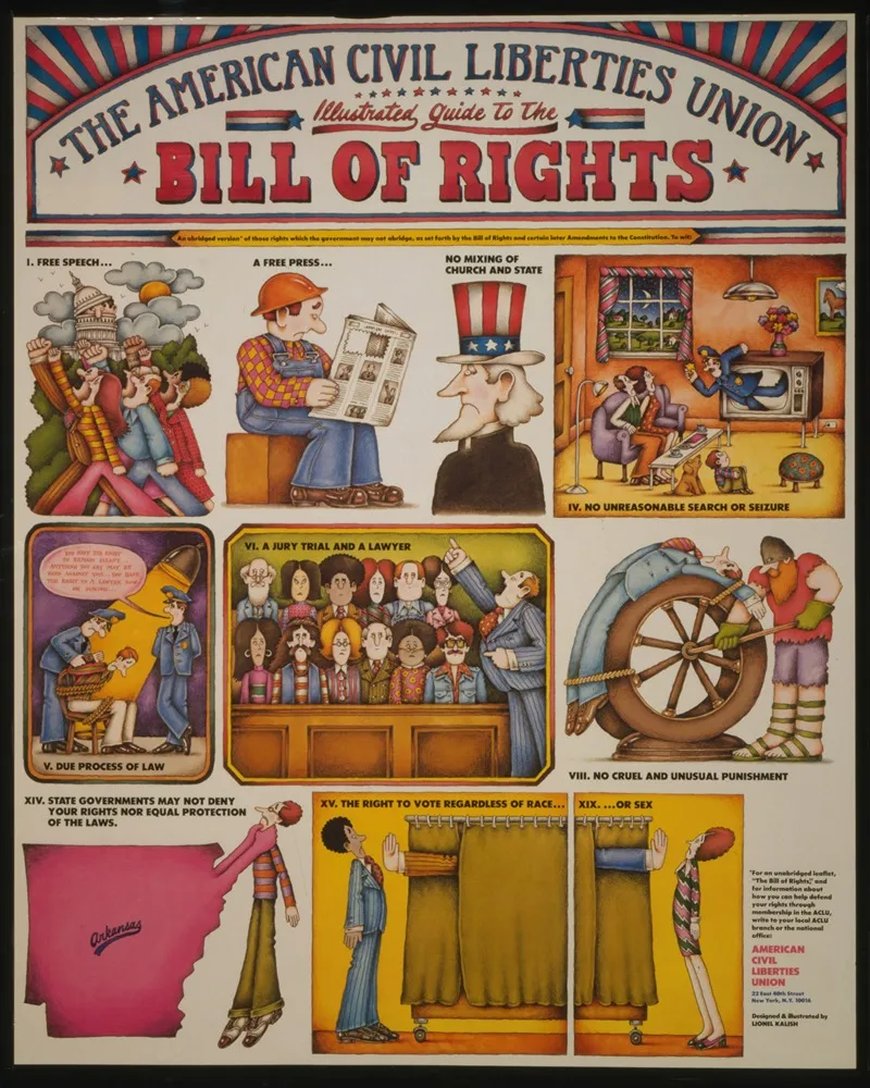 The American Civil Liberties Union Illustrated Guide To The Bill Of Rights Wall Art by Lionel Kalish - High-Resolution Digital Print