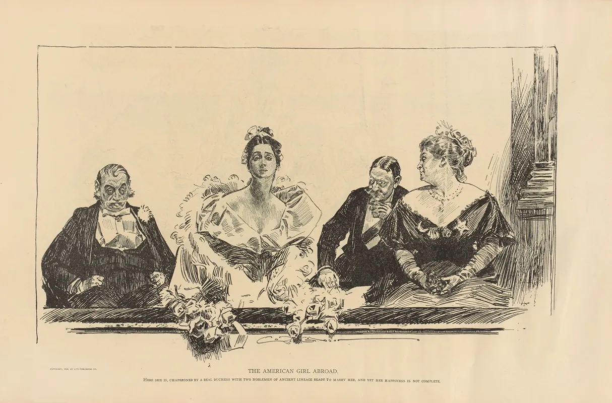 The American Girl Abroad 2 Wall Art by Charles Dana Gibson - High-Resolution Digital Print