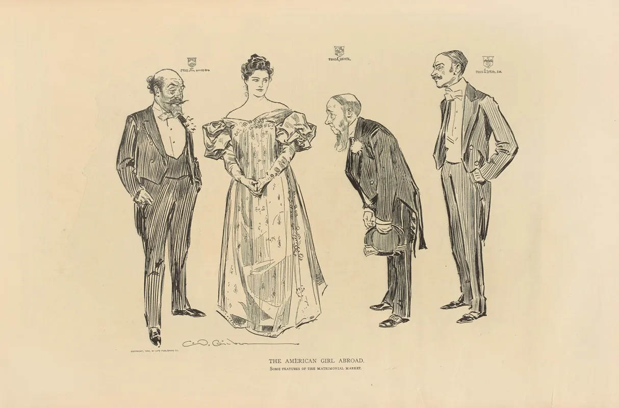 The American Girl Abroad Some Features Of The Matrimonial Market 2 Wall Art by Charles Dana Gibson - High-Resolution Digital Print