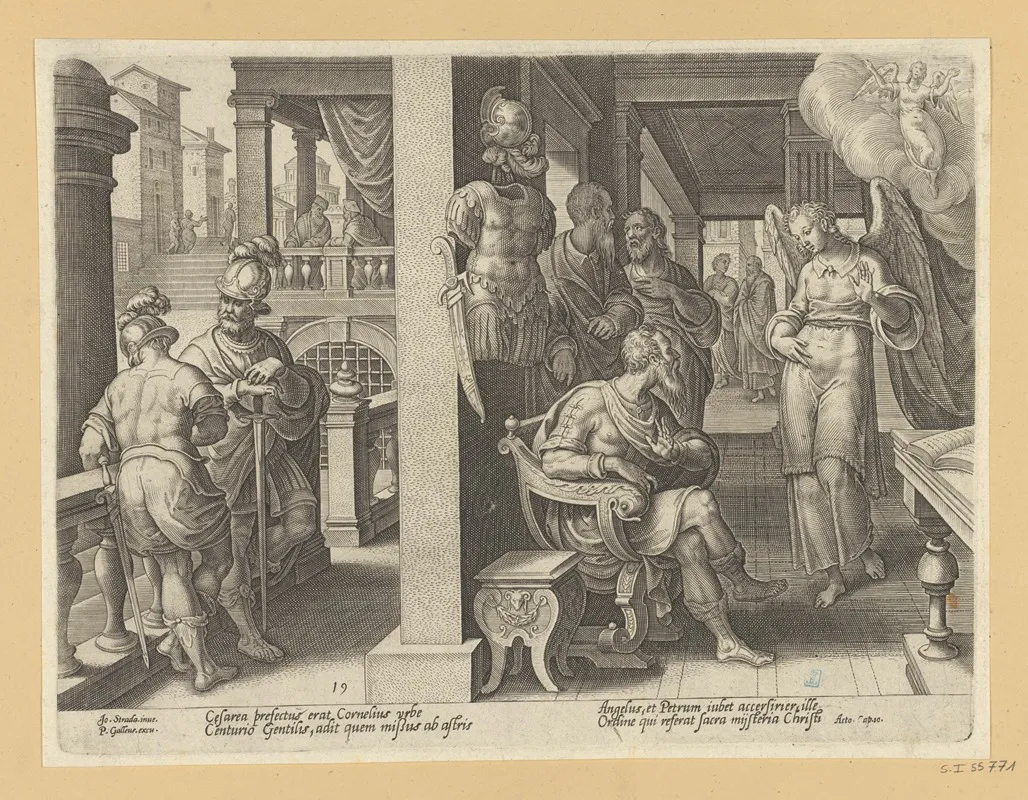 The Angel Sending Cornelius For St Peter Wall Art by Stradanus - High-Resolution Digital Print