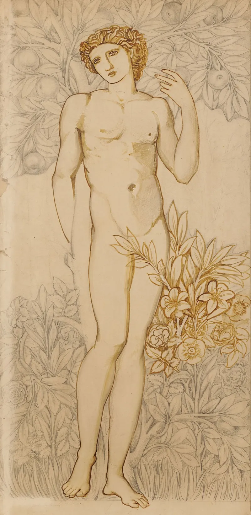 The Angels Of The Hierarchy Male Nude Imago Dei In The Image Of God Adam Wall Art by Sir Edward Coley Burne-Jones - High-Resolution Digital Print