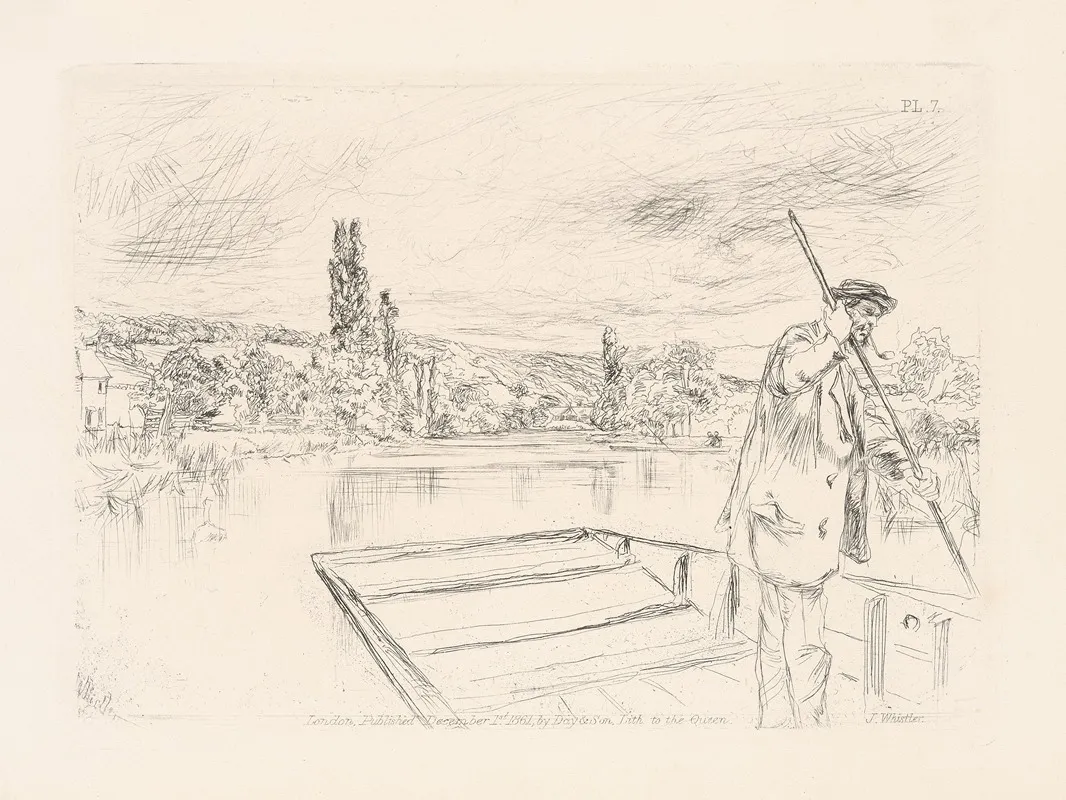 The Angler Or The Punt Wall Art by James Abbott McNeill Whistler - High-Resolution Digital Print