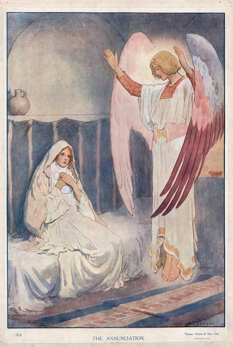 The Annuciation Wall Art by William Henry Margetson - High-Resolution Digital Print