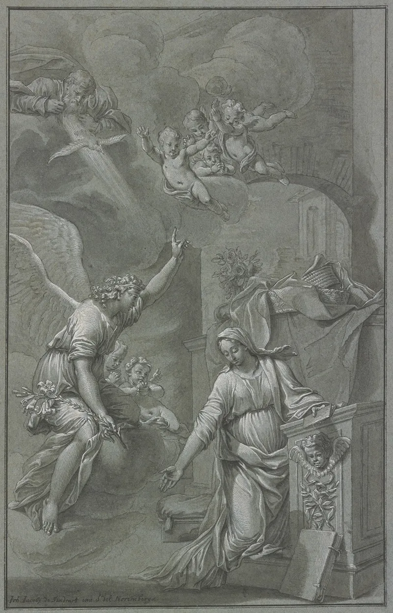 The Annunciation 120 Wall Art by Johann Jakob von Sandrart - High-Resolution Digital Print