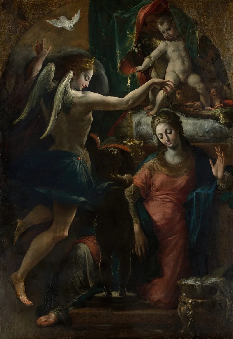 The Annunciation 50 Wall Art by Girolamo Mazzola Bedoli - High-Resolution Digital Print