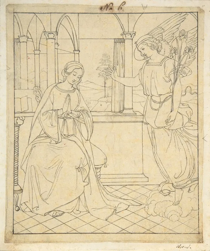 The Annunciation 69 Wall Art by Friedrich Wilhelm Schadow - High-Resolution Digital Print