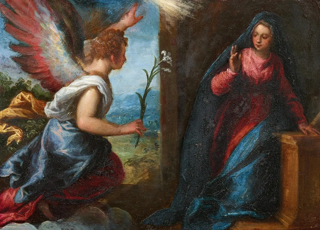 The Annunciation 80 Wall Art by Ippolito Scarsella - High-Resolution Digital Print