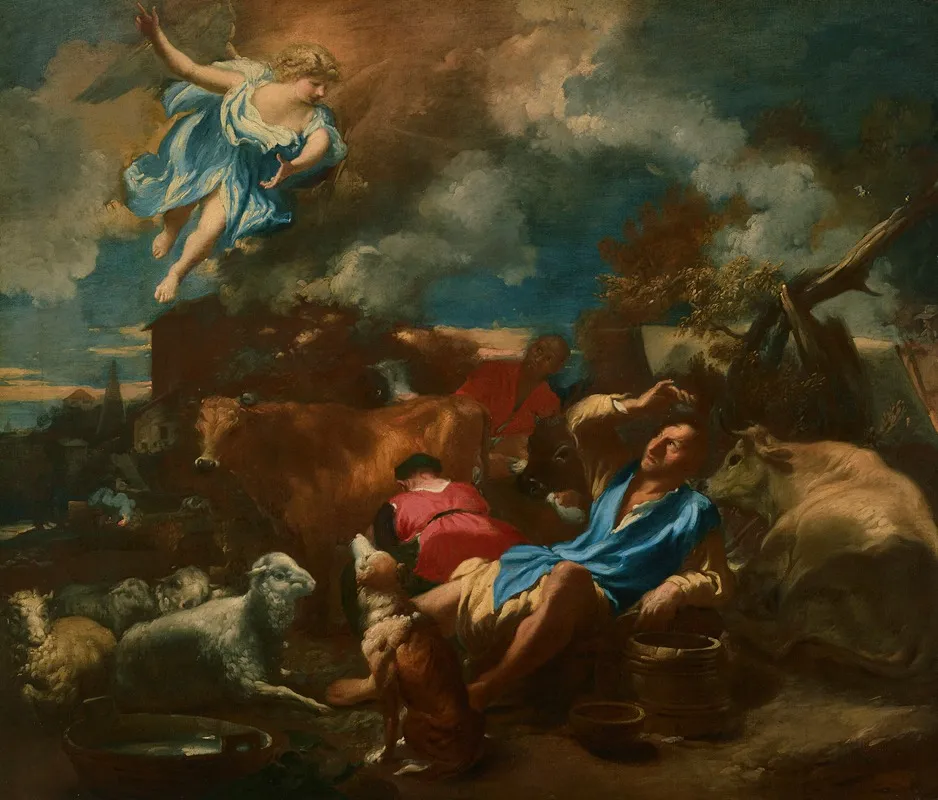 The Annunciation To The Shepherds 5 Wall Art by Livio Mehus - High-Resolution Digital Print