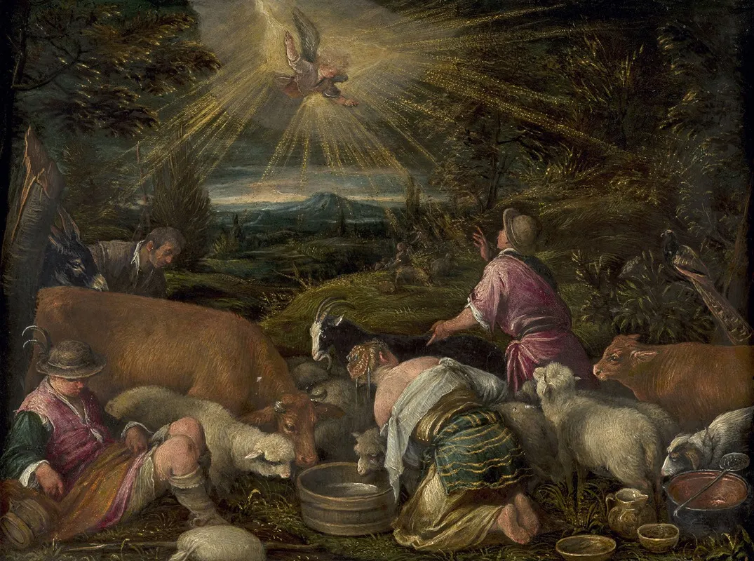 The Annunciation To The Shepherds 6 Wall Art by Francesco Bassano the Elder - High-Resolution Digital Print
