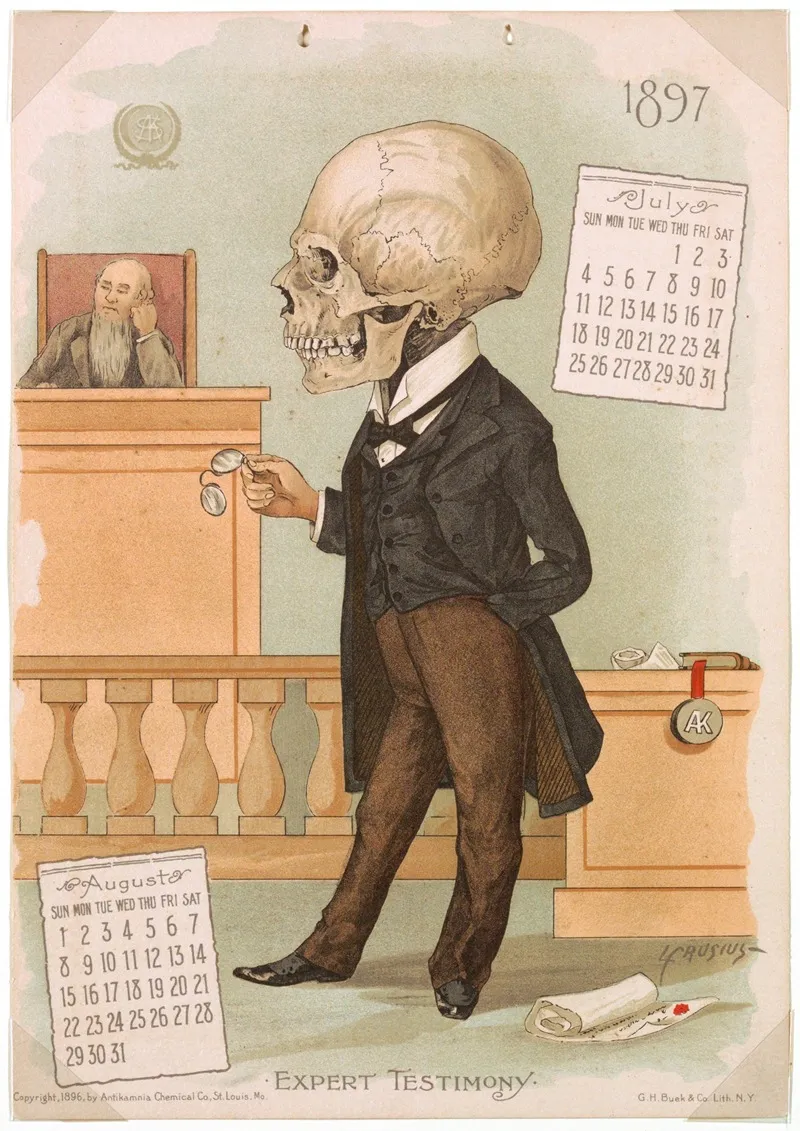 The Antikamnia Calendar Expert Testimony Wall Art by L Crusius - High-Resolution Digital Print