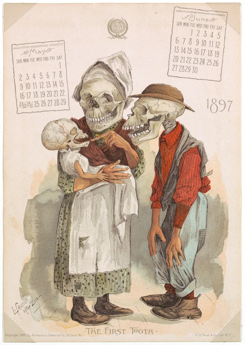 The Antikamnia Calendar The First Tooth Wall Art by L Crusius - High-Resolution Digital Print