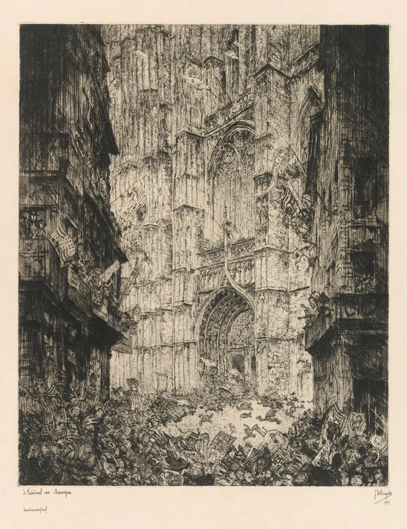 The Antwerp Cathedral Wall Art by Jules De Bruycker - High-Resolution Digital Print