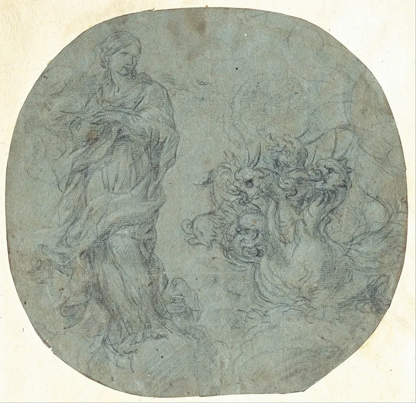 The Apocalyptic Woman With The Dragon Wall Art by Lazzaro Baldi - High-Resolution Digital Print