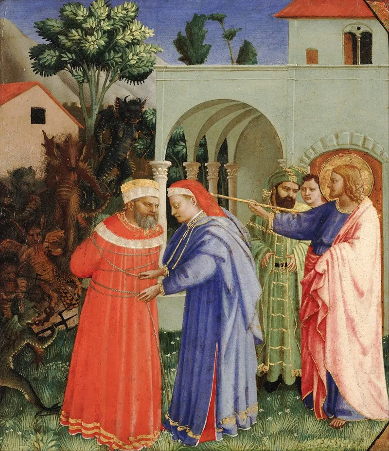 The Apostle Saint James The Greater Freeing The Magician Hermogenes Wall Art by Fra Angelico - High-Resolution Digital Print