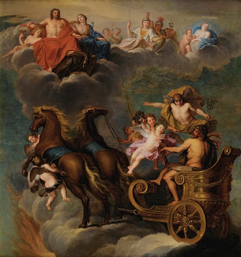 The Apotheosis Of Hercules Wall Art by Noël Nicolas Coypel - High-Resolution Digital Print