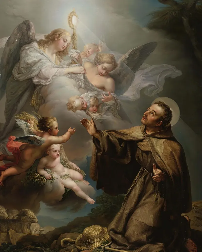 The Apparition Of The Eucharist To San Pascual Bailon Wall Art by Vicente López Portaña - High-Resolution Digital Print