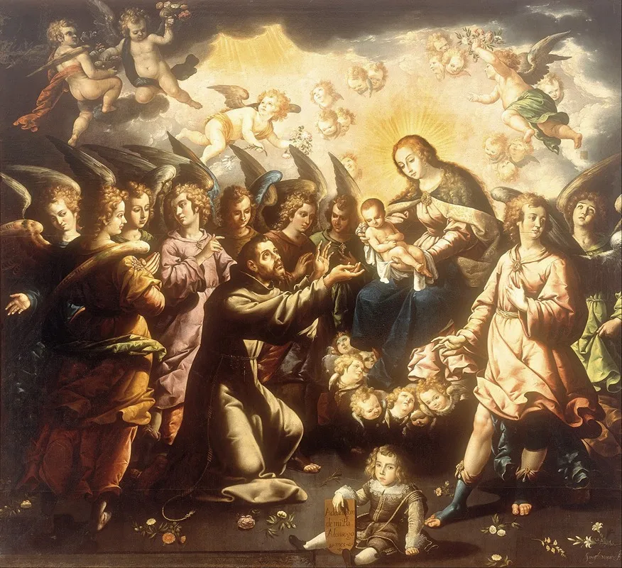 The Appearance Of The Virgin And Child To Saint Francis Wall Art by José Juárez - High-Resolution Digital Print