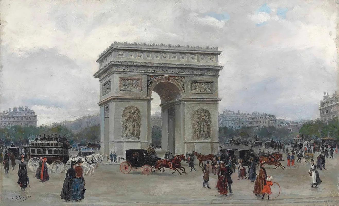 The Arc The Triomphe Paris Wall Art by Ulpiano Checa - High-Resolution Digital Print