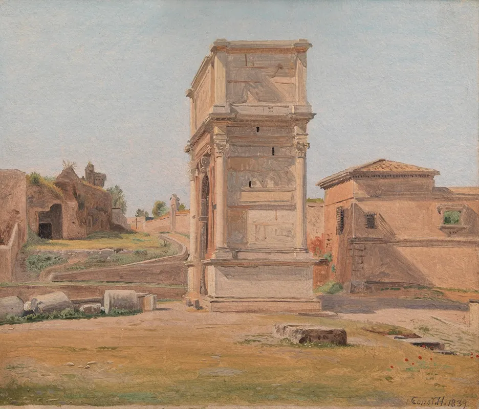 The Arch Of Titus In Rome Wall Art by Constantin Hansen - High-Resolution Digital Print
