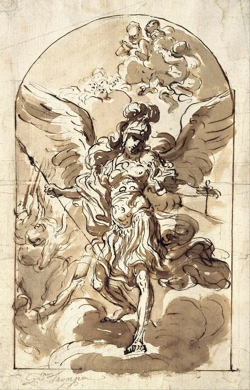 The Archangel Michael 3 Wall Art by Girolamo Troppa - High-Resolution Digital Print