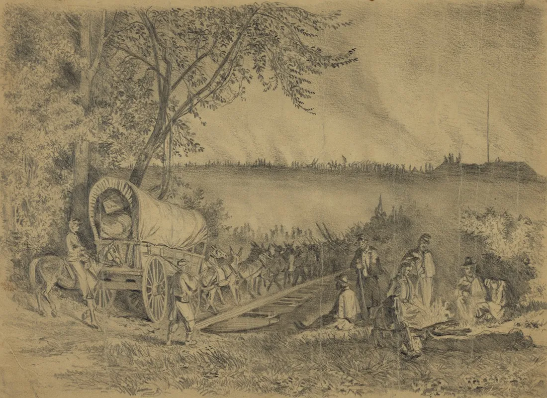 The Army Of The Potomac Crossing The Rappahannock River On A Pontoon Bridge At Night Near Rappahannock Station