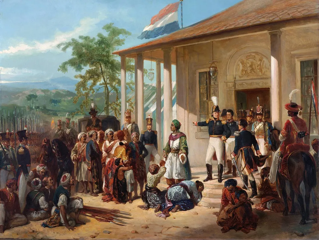 The Arrest Of Diepo Negoro By Lieutenant General Baron De Kock Wall Art by Nicolaas Pieneman - High-Resolution Digital Print