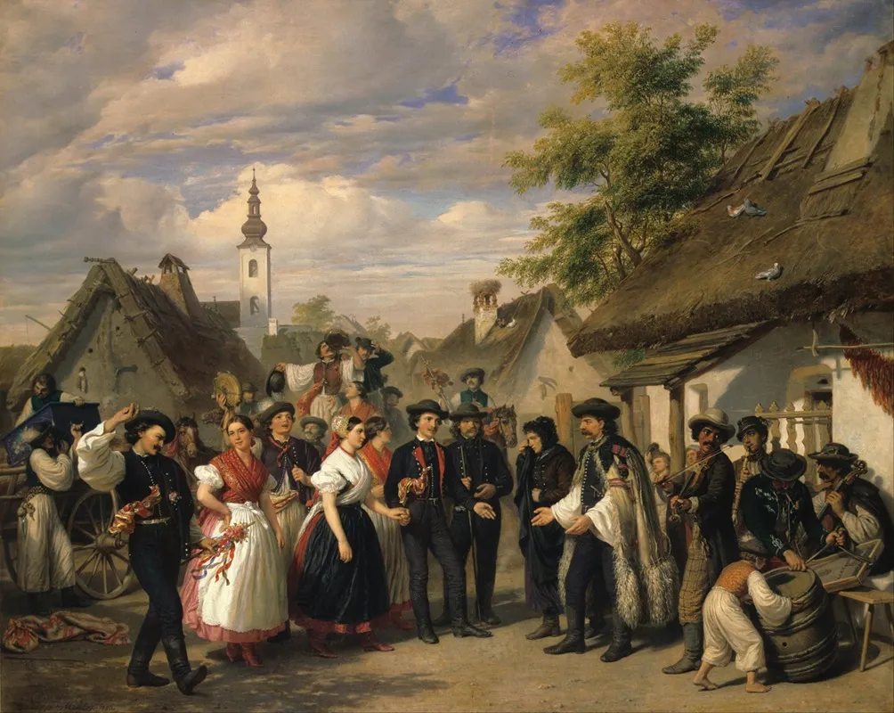 The Arrival Of The Bride Wall Art by Miklós Barabás - High-Resolution Digital Print