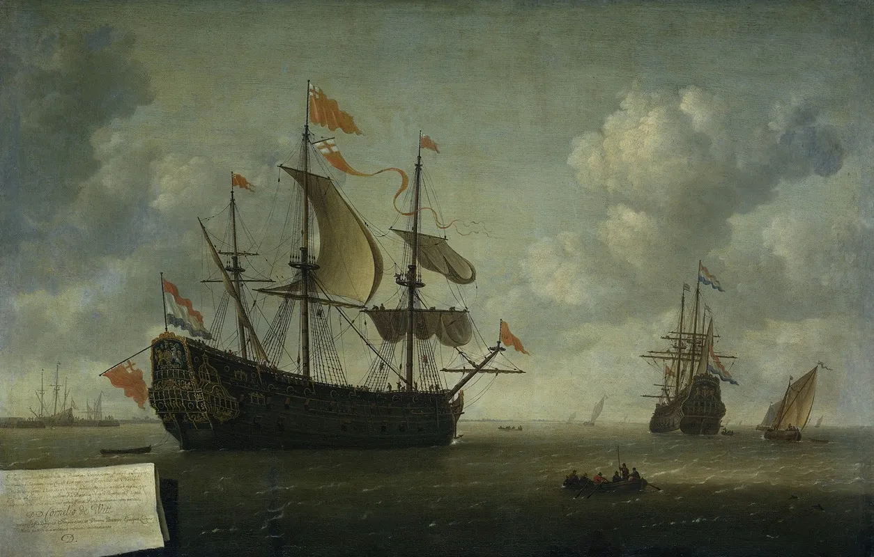 The Arrival Of The Royal Charles Wall Art by Jeronymus van Diest II - High-Resolution Digital Print