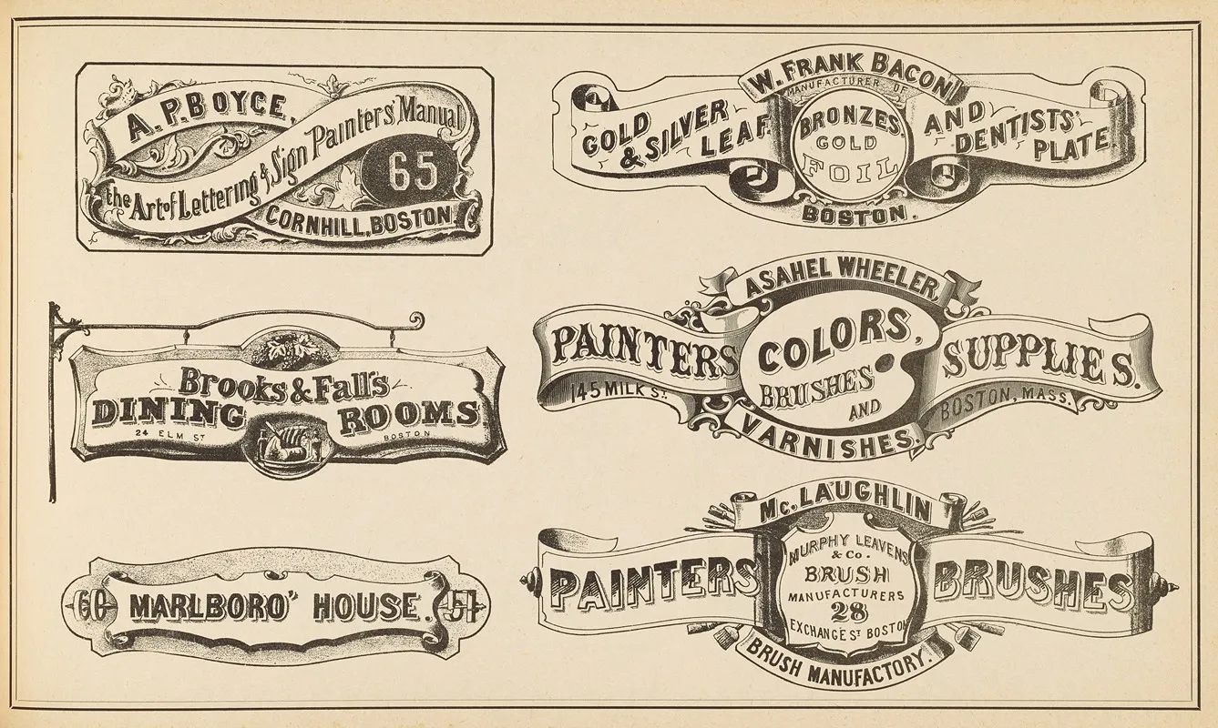 The Art Of Lettering And Sign Painters Manual Pl 29 Wall Art by Allen P Boyce - High-Resolution Digital Print