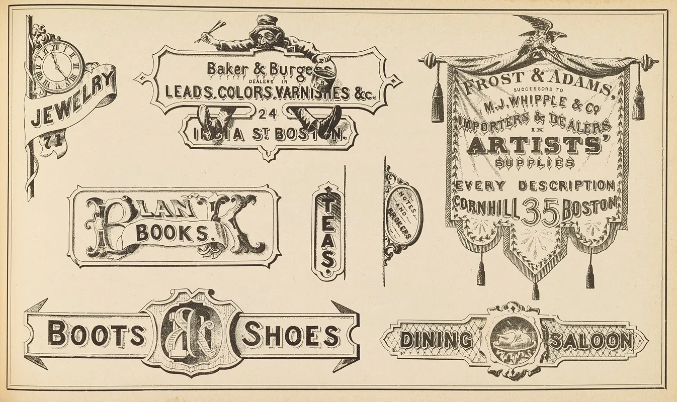 The Art Of Lettering And Sign Painters Manual Pl 30 Wall Art by Allen P Boyce - High-Resolution Digital Print