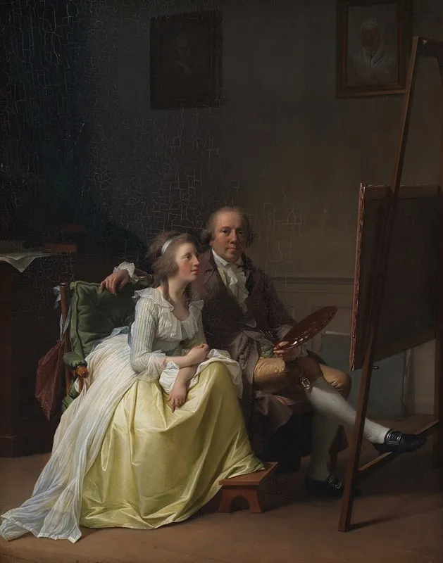 The Artist And His Wife Rosine Nee Dorschel Wall Art by Jens Juel - High-Resolution Digital Print