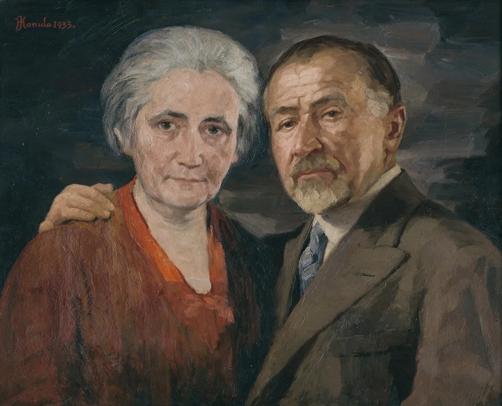 The Artist With His Wife Wall Art by Jozef Hanula - High-Resolution Digital Print