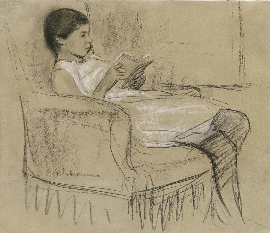 The Artists Daughter Kathe Reading In A Chair