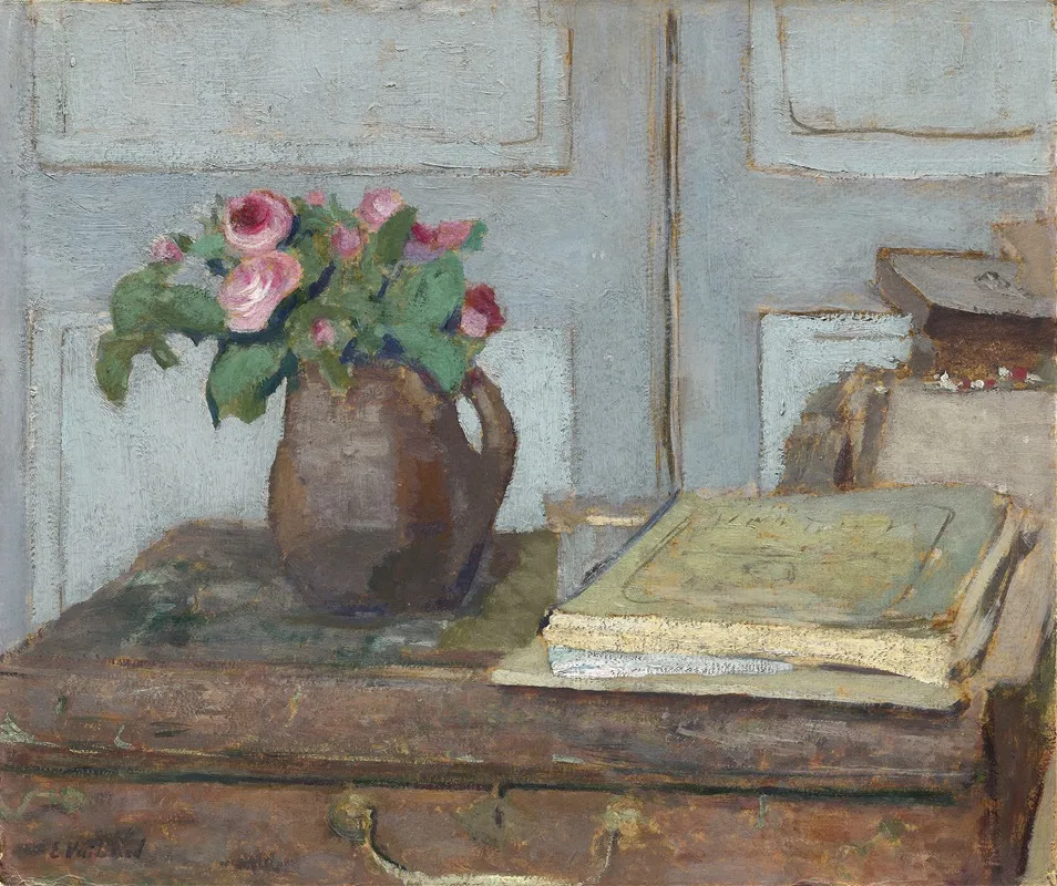 The Artists Paint Box And Moss Roses