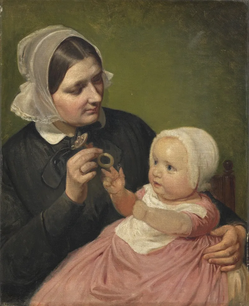 The Artists Wife And Their Son Poul Wall Art by Wilhelm Marstrand - High-Resolution Digital Print