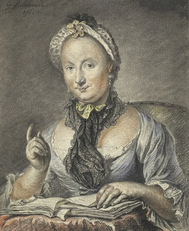 The Artists Wife With A Book Wall Art by Georg Friedrich Schmidt - High-Resolution Digital Print