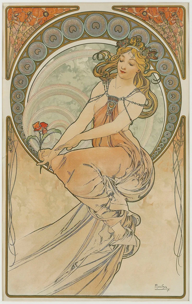 The Arts 3 Wall Art by Alphonse Mucha - High-Resolution Digital Print