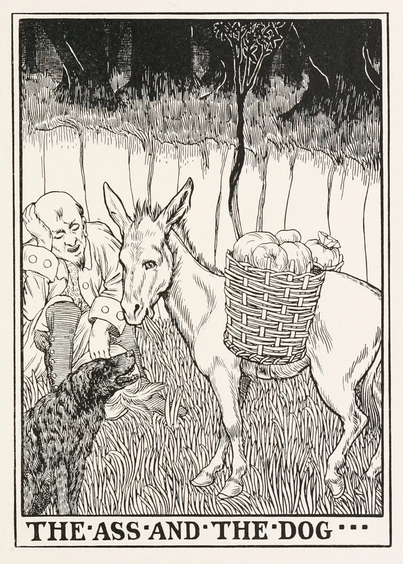 The Ass And The Dog Wall Art by Percy J. Billinghurst - High-Resolution Digital Print