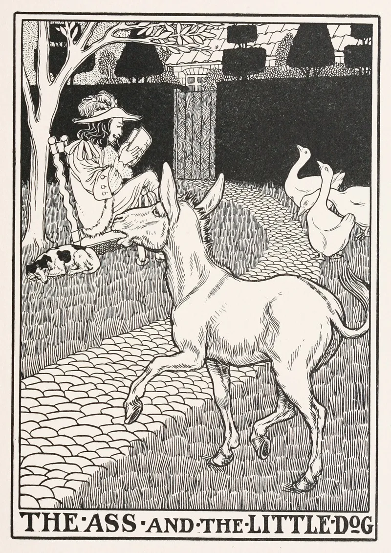 The Ass And The Little Dog Wall Art by Percy J. Billinghurst - High-Resolution Digital Print