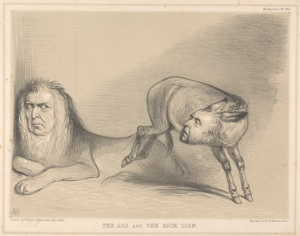 The Ass And The Sick Lion 2 Wall Art by John Doyle - High-Resolution Digital Print