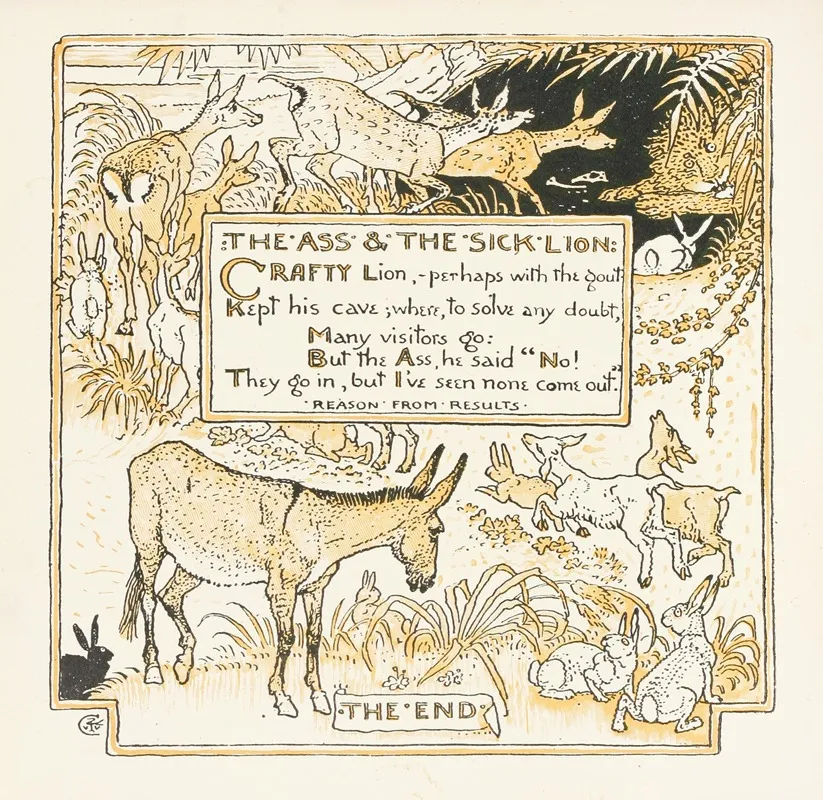 The Ass And The Sick Lion Wall Art by Walter Crane - High-Resolution Digital Print