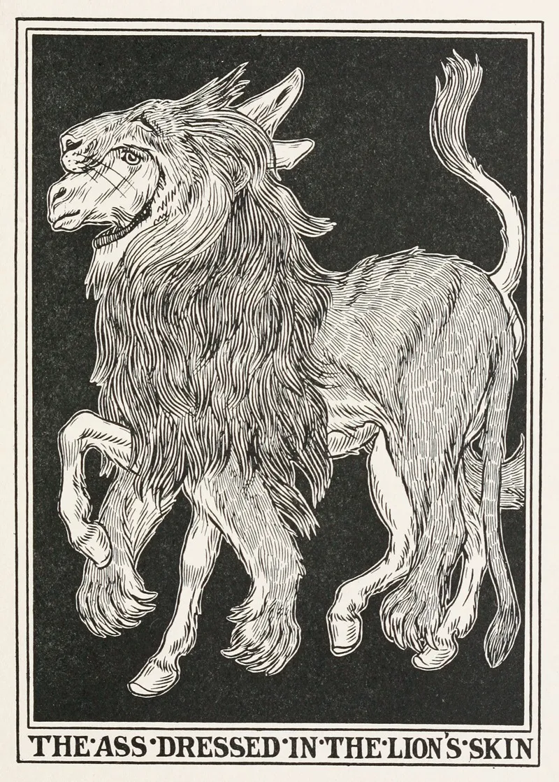 The Ass Dressed In The Lions Skin Wall Art by Percy J. Billinghurst - High-Resolution Digital Print