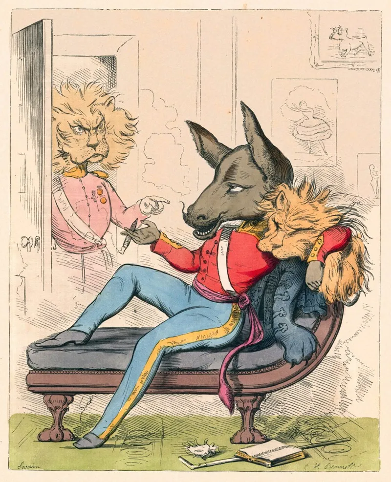 The Ass In A Lions Skin Wall Art by Charles Henry Bennett - High-Resolution Digital Print