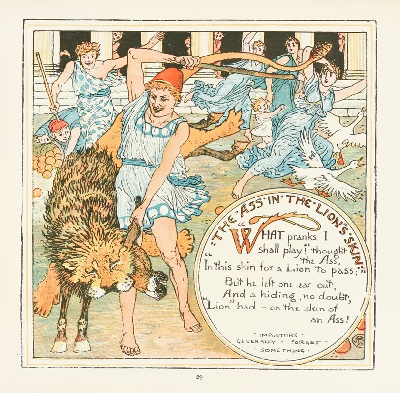 The Ass In The Lions Skin Wall Art by Walter Crane - High-Resolution Digital Print