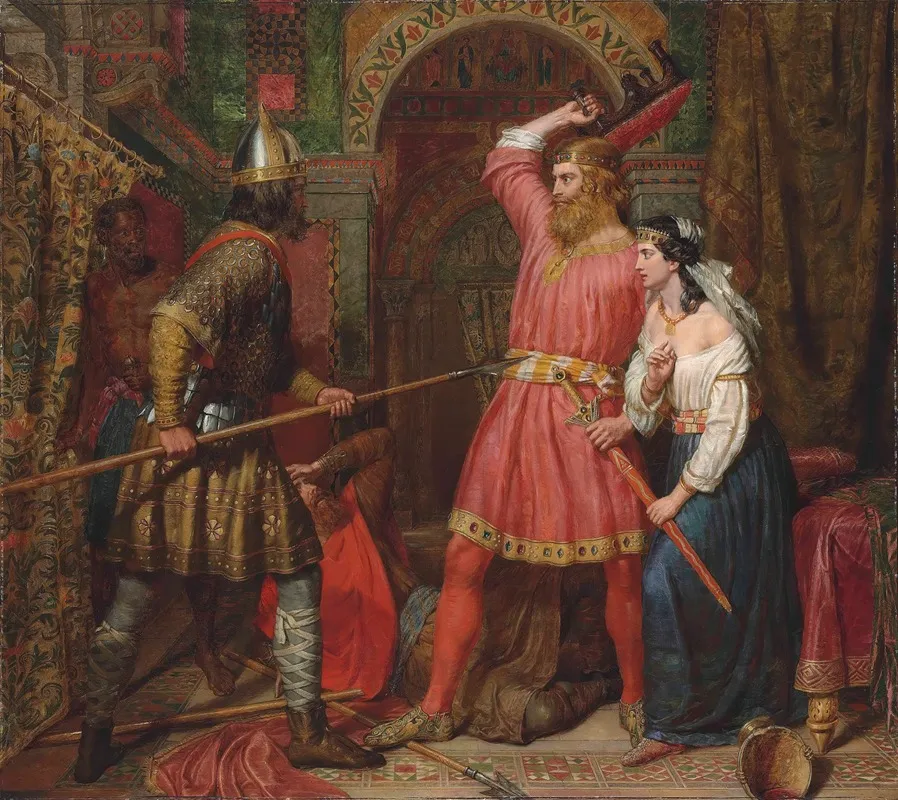 The Assassination Of Alboin King Of The Lombards Wall Art by Charles Landseer - High-Resolution Digital Print