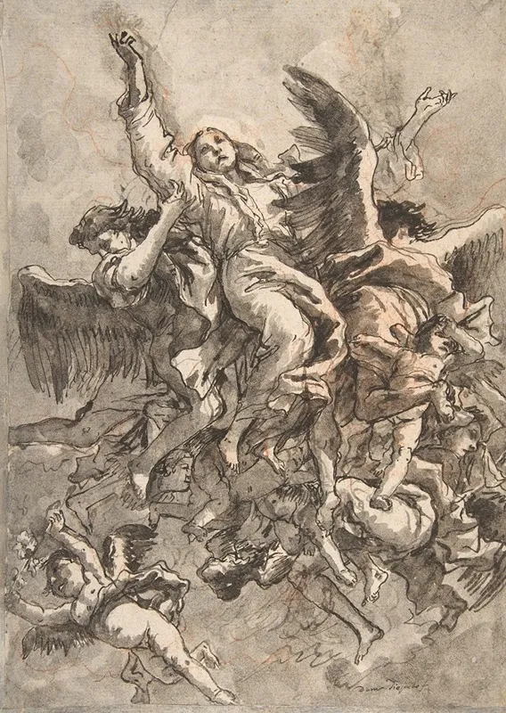 The Assumption Of The Virgin 35 Wall Art by Giovanni Domenico Tiepolo - High-Resolution Digital Print