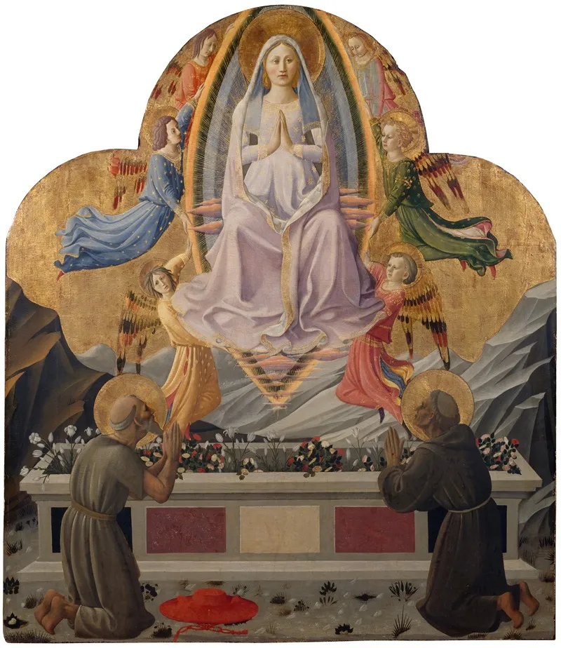 The Assumption Of The Virgin With Saints Jerome And Francis Wall Art by Zanobi Strozzi - High-Resolution Digital Print