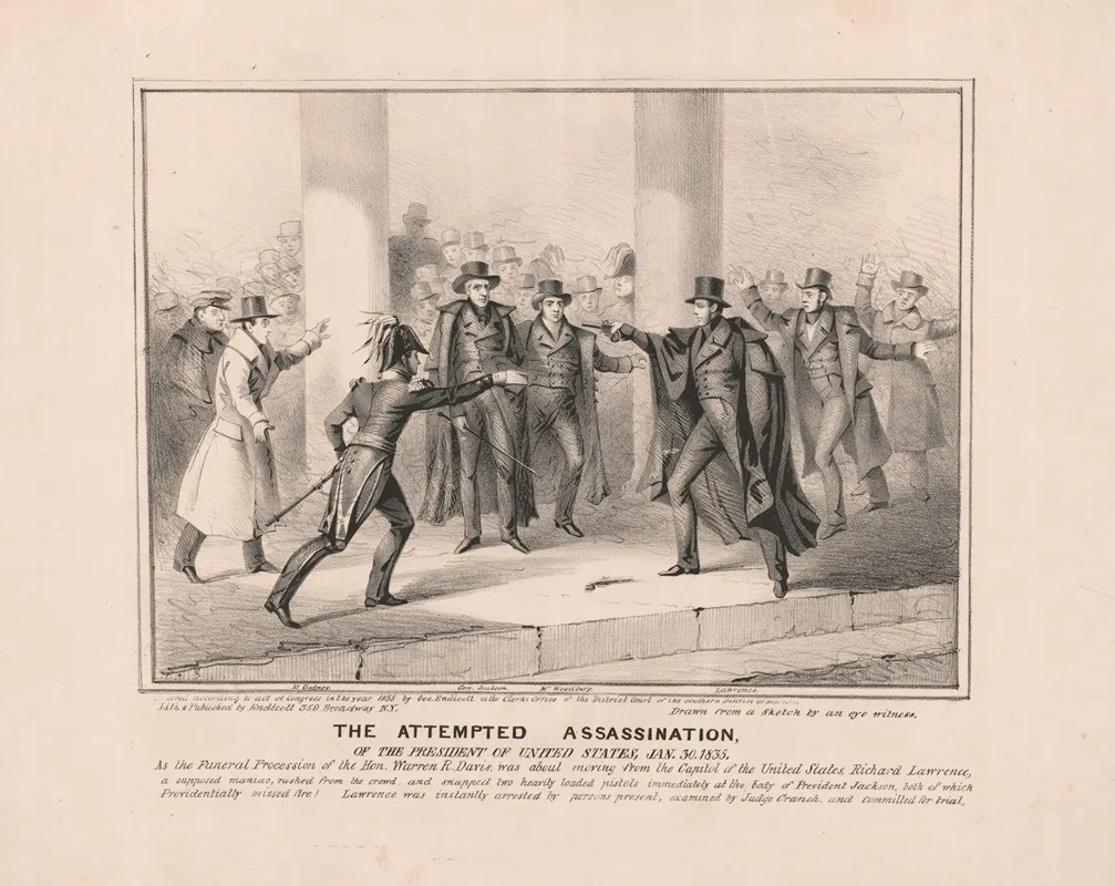 The Attempted Assassination Of The President Of The United States Wall Art by W. Endicott & Co. - High-Resolution Digital Print
