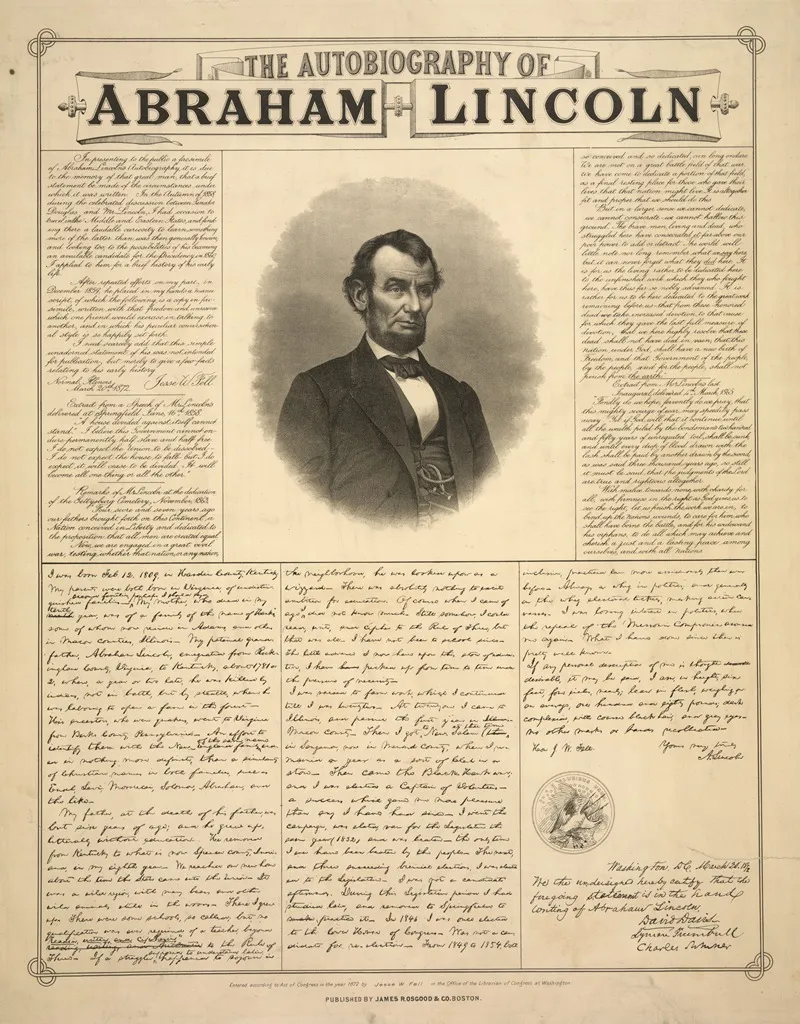The Autobiography Of Abraham Lincoln Wall Art by James R. Osgood & Co. - High-Resolution Digital Print