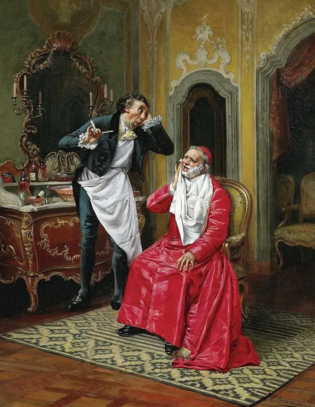 The Awkward Barber Wall Art by François Brunery - High-Resolution Digital Print